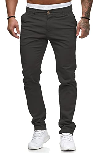 PIZOFF Herren Slim Fit Chinohose Baumwoll Stretch Chino Hose Darkgray 32W/30L Cover