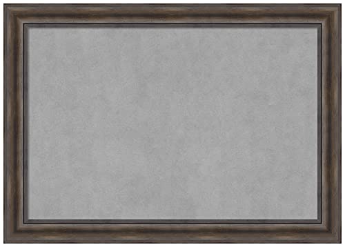 Amanti Art Brown Framed Magnetic Board, 41x29, Country Rustic Office Decor