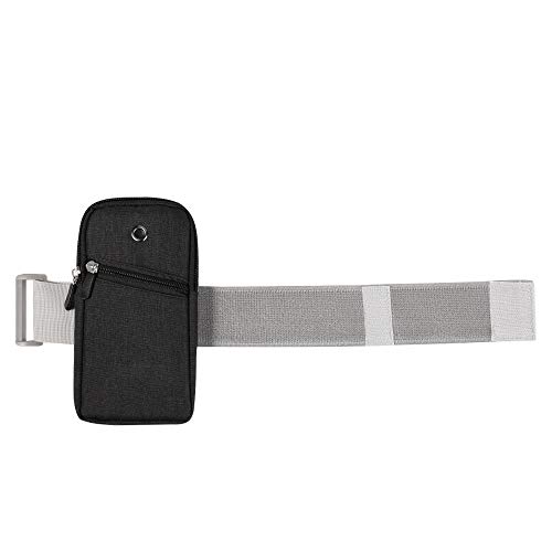 Universal Nylon Zipper Sports Running Armband Compatible For Samsung Galaxy S23+ S22+ S21+ S20+ S10+ S9+ S8+ / S20 Fe Note 20 10+ 9 8 / A51 A52 A53 A71 / Oneplus 9 Nord N20 / Blu View 3 (Black) #TOP5