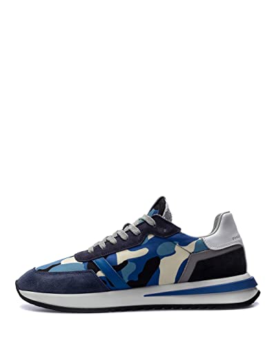  Philippe Model Scarpe Uomo Sneakers Paris TYLU CP02 Camouflage Bleu Bluett Blu