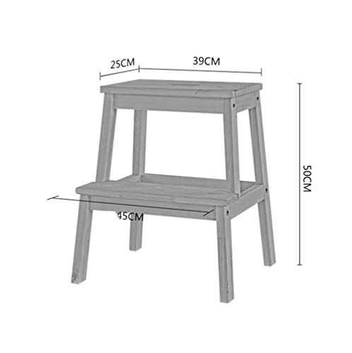 Tabouret échelle en bois massif pliant à 2 marches