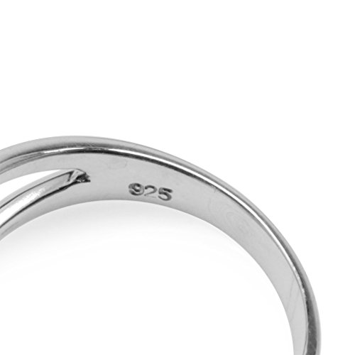 Silvershake Natural Moonstone White Gold Plated 925 Sterling Silver Solitaire Ring Size 7.5 #TOP3