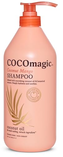 Cocomagic Coconut Mango Nourishing Shampoo | Coconut Oil and Botanical Extracts | Strengthen, Restore Softness and Shine | Paraben Free, (32 Fl Oz)