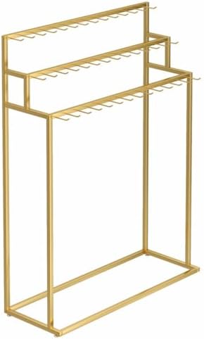 Multi-Hook Stepped Belt Display Rack with Hanging Rods - Efficient Storage Solution for Clothing and Jewelry Retail Shops