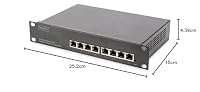 DIGITUS Gigabit Ethernet Netzwerk-Switch - 10 Zoll - 8 Ports - L2+ Managed - VLAN, Link Aggregation & Port Control - Schwarz – Ansicht 6