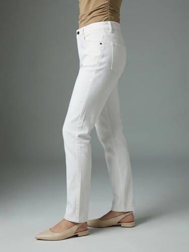 Image of Urbano Fashion Women's High Rise Straight Fit Washed Jeans Non-Stretchable
