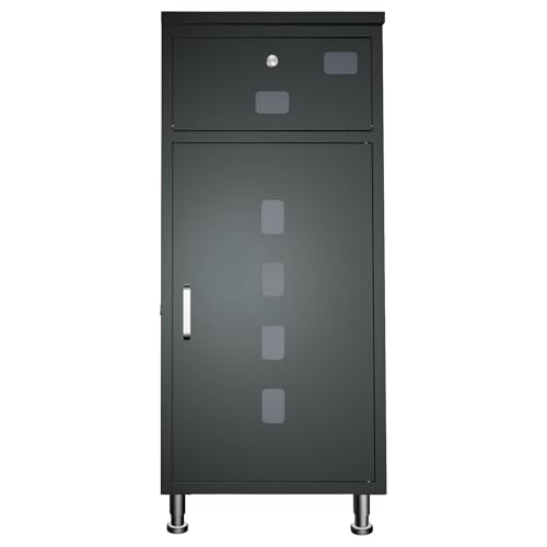Boite ColisBoite A Colis80x40x40cmPouvant être verrouillé, Montage sur Socle, Étanche, Antivol,BoîTe Aux Lettres sur Pied,Noir Anthracite.