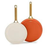 GreenPan Nonstick Reserve Pro 10” & 12” Frying Pan Set, NSF Certified Ceramic, Hard Anodized PFAS-Free Skillets, Stainless Steel Handles, Oven & Dishwasher Safe, Harvest Orange