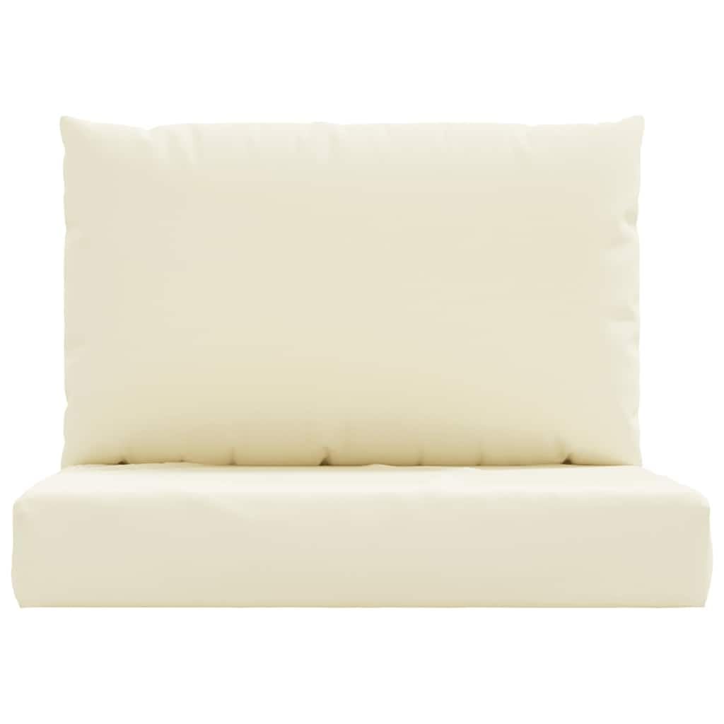 vidaXL Cojines para Palés 2 uds, Almohadas de Asiento Respaldo, Almohadillas de Silla Sofá, Decoraciones para Jardín, Tela Oxford Blanco Crema