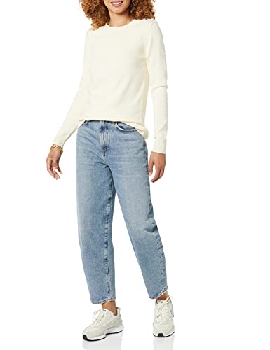 Amazon Essentials Women's 100% Cotton Crewneck Sweater (Available In Plus Size), Ecru, X-Small #TOP2