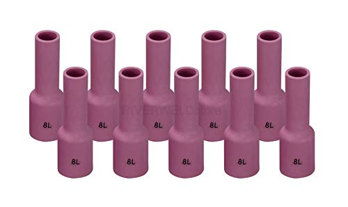 Image of RIVERWELD TIG Gas Lens Alumina Nozzle 54N14L #8L 1 /2 inch 12.5mm 10pcs