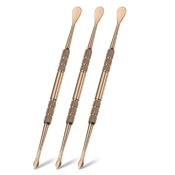 MECCANIXITY 3 Pcs Wax Carving Tools Stainless Steel 4.6 Inch Double-Headed Wax Carving Sculpting Tools for Modeling Sculpting Shaping, Rose Gold