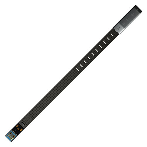 Bracelet clé USB Keepo 64 GB noir charbon avec plaque satinée pour sécuriser vos documents