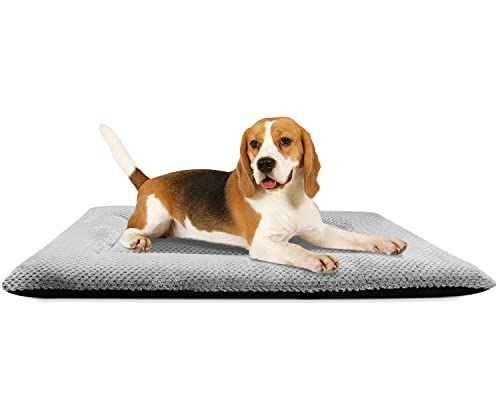 Honsaifau Dog Bed Medium, Washable Dog Crate Mattress for Puppies, Dogs, and Cats Sleeping, Size 76×54cm Fleece Fluffy Warm Dog Bed Mat for Medium Pets