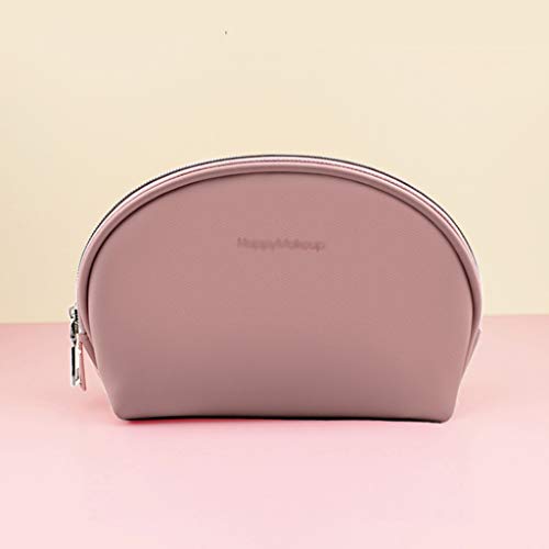 Preisvergleich Produktbild QYLOZ Haushaltskosmetiktasche Tragbar Mit Waschbeutel Multifunktionale Aufbewahrungstasche PU-Material Wasserdicht Und Sturzsicher Metallreißverschluss Schwarz Beige Pink Kosmetiktasche