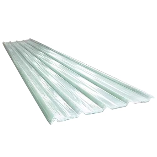 Fogli Pretagliati di Vetroresina Ondulata 1 mm Lamiere Ondulate Antipioggia Resistenza UV Lastra Policarbonato per Serra Giardino Tettoia Esterno, Pannello in Fibra di Vetro(8 PCS,35x31in)