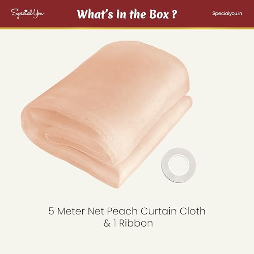 Image of Special You Canopy Tent for Decoration Bedroom, Bed Curtains, Unstiched Peach Net Cloth for Decorations 5Mtr, Room Decor Aesthetic Decorations Items for Bedroom, Bed Canopy for Bed Room