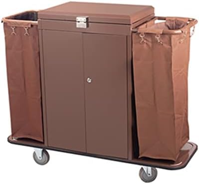 Heavy-duty hotel linen cart with door