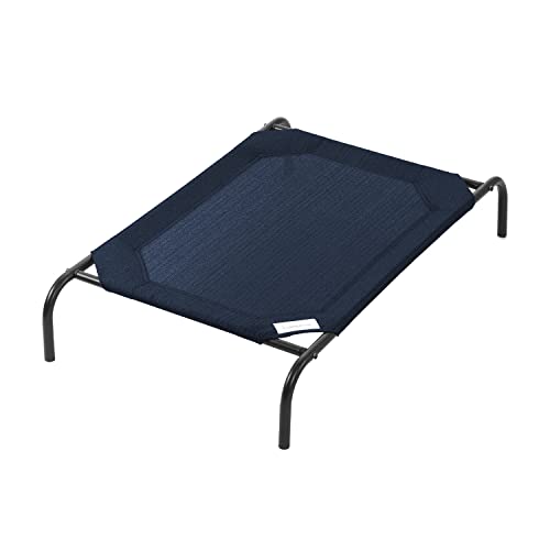 Image of Coolaroo Original Elevated Dog Bed - Breathable Off-The-Ground Pet Bed with Cooling Fabric, Joint Relief & Moisture-Resistant Fabric, 100% Recyclable, Easy Clean, Navy Blue, Medium