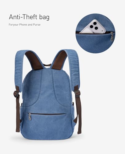 Image of Muzee Canvas Backpack for Men and Women with 15.6 inch Laptop Compartment