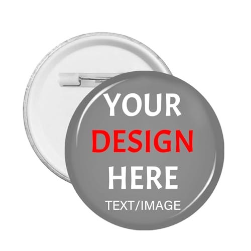 Generic Custom Button Personalized Add Your Text Logo Photo Pins Buttons Custom Gift Gray Pins 3 inch