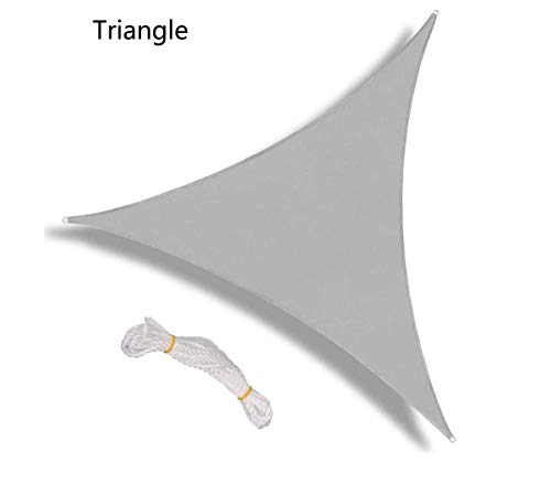 Voile d'ombrage triangle en polyester gris 3,6m pour terrasse
