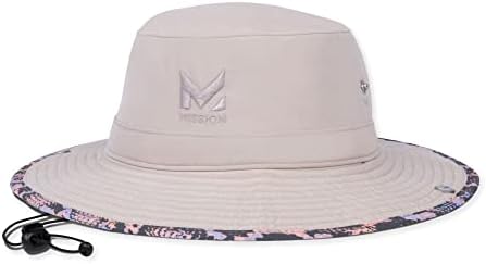 MISSION Cooling Bucket Hat, UPF 50, 3" Wide Brim Sun Hat - Cools When Wet, UPF 50 (Reptilia Punch)