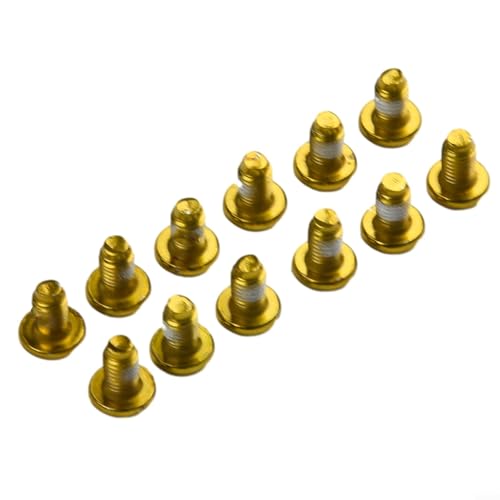 12 Pack M5 x 9mm for T25 Stainless Steel Bolts for Disc Brake and Fixing – Red/Blue/Gold/Black Road Mountain for Bike Fasteners(Gold)