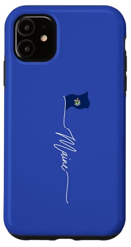 Carcasa para iPhone 11 Bandera del estado de Maine, bandera patriótica de Maine