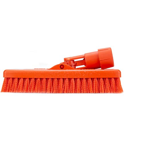 Image of SPARTA 3638831EC24 Polyester Rectangle Scrub Brush, Floor Brush, Cleaning Brush With Swivel Head For Cleaning, 8 Inches, Orange