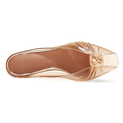 KISSASA Jelly Sandals for Women Peep Toe Kitten Heel Jelly Mule Shoes by KISSASA - Used condition - Image 4