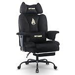 Symino Sofa-Like Gaming Chair with Enveloping Seating Experience, Computer Chairs, PC Chair with Footrest, Ergonomic Comfortable Gaming Chairs for Adults, Black