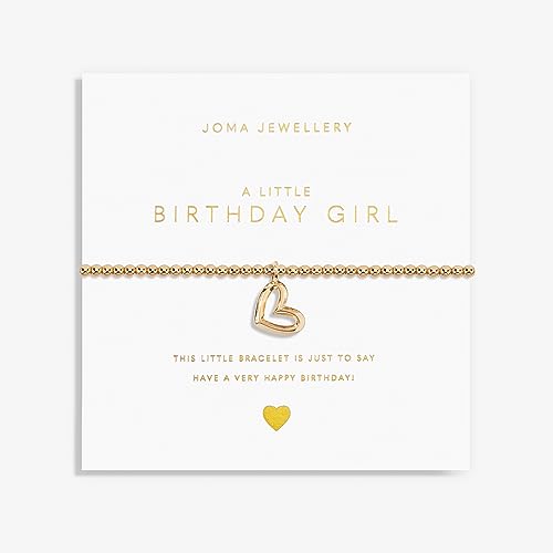 Joma Jewellery A Little Gold BIRTHDAY GIRL Bracelet | 17.5cm Stretch Adjustable Wrist Stacking Bracelet
