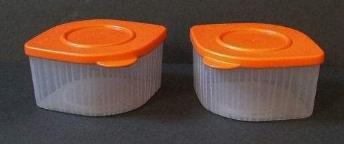 2 cup tupperware - Tupperware Fresh N Cool Set of 2 Food Storage Containers, 2 cup capacity (orange seals)