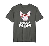 Sphynx Mom Apparel per donne che amano il gatto Sphynx e hanno un gatto Sphynx domestico. Design mamma gatto Sphynx che mostra un gatto Sphynx con una bandana. Regalo Sphynx per qualsiasi idea regalo per mamma Sphynx o papà Sphynx.