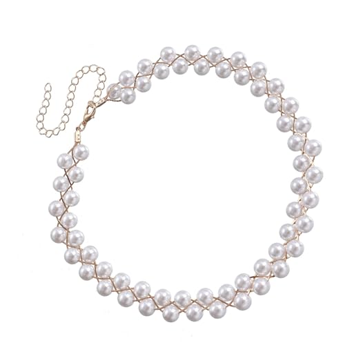 Collier de perles sophistiqué chaîne courte ajustable idée cadeau femme pour anniversaire