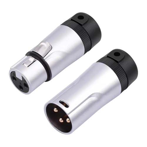 Flaroey Adattatore per Microfono XLR Compatto/Femmina, Regolabile, Angolo Retto di 90°, Connettore per Saldatura XLR A 3 Pin, estremità XLR A 3 Pin