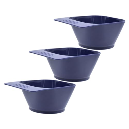 BESTYASH 3 Piezas Tazón de aceite para hornear cabello tinte para el cabello pasteles bochas tazón para el cabello bol cuencos de colores tazones de colores para peluquería el plastico Blue