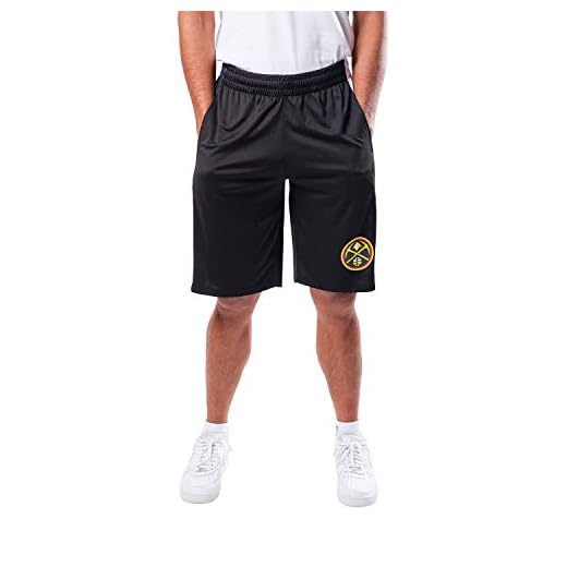 Ultra Game NBA Denver Nuggets Mens Mesh Basketball Shorts, Black, Small