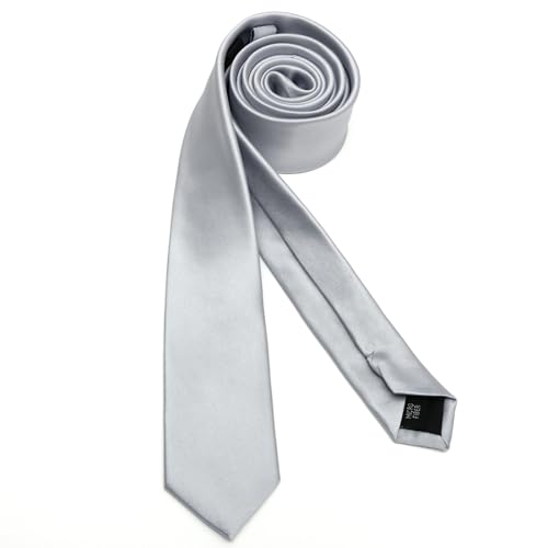 Image of Landisun Black Tie Men Women Solid Skinny Ties Slim Ties Satin Tie