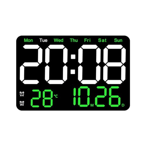 Horloge murale numérique LED avec température et date pour maison