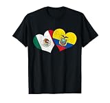 Mexico Ecuador Hearts Mexican Ecuadorian Flag Pride Heritage T-Shirt