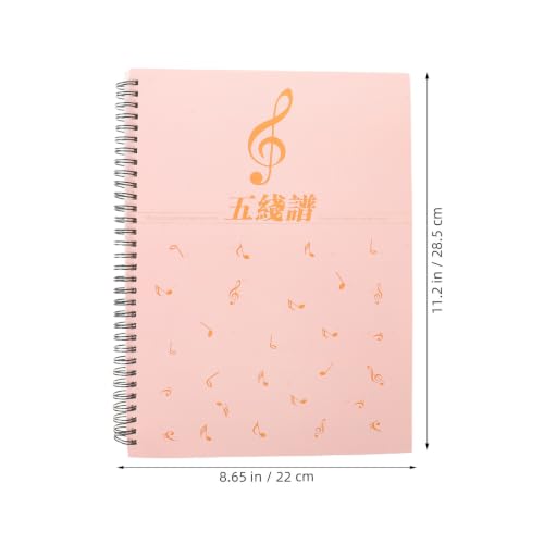 Cuaderno de música A4 rosa para clases de solfeo y composición 2
