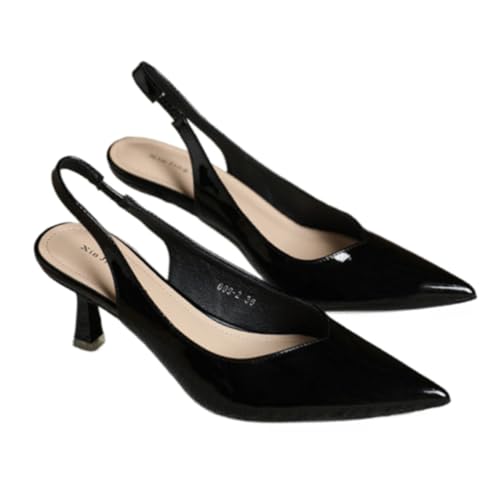 Summer Minimalist Slingback Pumps Elegant Solid Color Stylish Stiletto High Heels Comfort Pointed Toe Sandals Back To School Footwear Walking Shoes for Women Office Outfit Valentine's Day Gift for Her