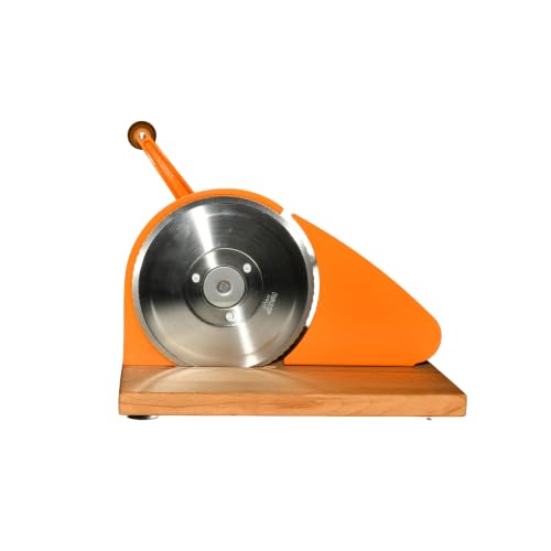 Image of Zassenhaus Original Classic Adjustable Bread Slicer for Uniform Slices - Bread Slicer for Homemade Bread - 18 /8 Stainless Steel Blade Sourdough Cutter -Orange, 11.75 inch x 8 inch