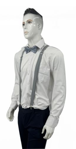 Image of Men's Suspenders Bowtie Set Elastic Y Shape Style Women's Suspenders Bowtie For Wedding&Formal Events