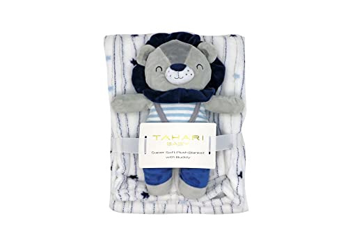 Ornella's Baskets Baby Boy Gift: Tahari Blanket Set, 3 Onesies and more - Image 3