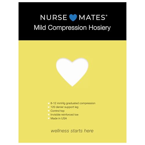 Image of Nurse Mates Mild Graduated Compression Support Pantyhose | 8-12 mmHg | Reduce Leg Fatigue | Re-Inforced Toes | 1 Pair