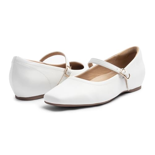 Image of Cusolemore Mary Jane Flat Shoes with Arch Support and Hidden Wedge Heel, Women Ballet Flats, Mary Jane Flats, Comfortable Dress Shoes