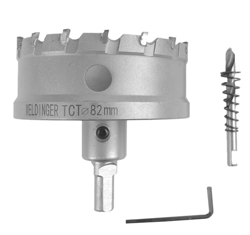WELDINGER 82mm Lochsäge Hartmetall für Stahl, Edelstahl NE-Metall Guss